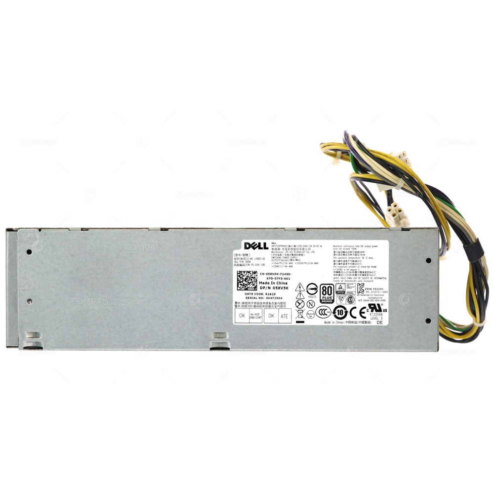5XV5K DELL 180W POWER SUPPLY FOR OPTIPLEX 3040, 5040, 7040 05XV5K, L180ES-00, PS-3181-1D8